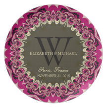 Pink+Gold Rose Lace Keepsake Custom Gift Plate