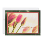 Pink Gold Tulips Green Satin, Invitation template