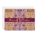 Pink Gold Wine Damask Wedding Invitation
