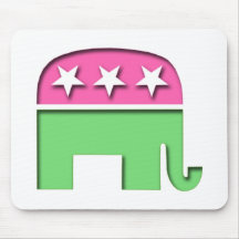Pink GOP Elephant Mouse Pads