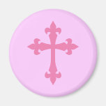 Pink Gothic Cross Magnet
