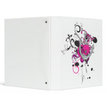 pink gothic skull and anchor vector art design vinyl binder