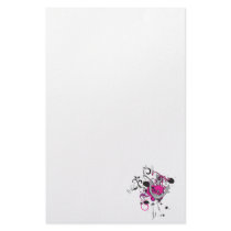 pink gothic skull and anchor vector art design stationery design