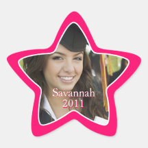 Pink Graduation or Sweet Sixteen Photo Stickers