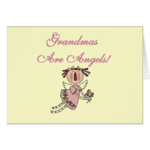 Pink Grandmas Are Angels Tshirts and Gifts Cards