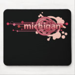 Pink Graphic Circle Michigan Mousepad Dark
