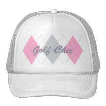Pink Gray Argyle Pattern Hat