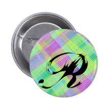 Pink, green, and blue plaid Monogram