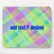 Pink, green, and blue plaid mousepads