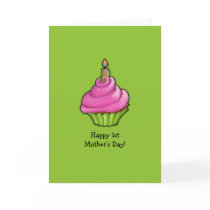Pink & Green Cupcake green 1st Mother's Day