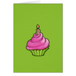Pink & Green Cupcake green Note Card