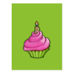 Pink & Green Cupcake green Post Cards