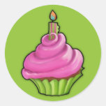 Pink & Green Cupcake green Sticker