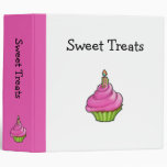 Pink & Green Cupcake Vinyl Binder