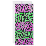 Pink Green doodle shapes on black background Full Color Rack Card