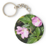 pink & green flora keychains