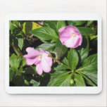 pink & green flora mousepads