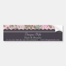 Pink & Green Floral Bumper Sticker