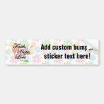 Pink/Green Floral Faith Hope Love Bumper Stickers