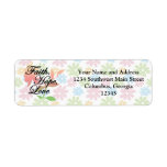 Pink/Green Floral Faith Hope Love Custom Return Address Label