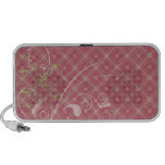 Pink & Green Floral Swirls on Pink Pattern Speaker