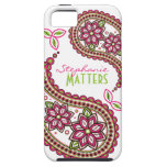 Pink Green Funky Paisley Personalized iPhone 5