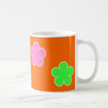 Pink Green Orange Flower Power Mug