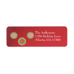 Pink & Green Ornaments Christmas Red Return Address Labels