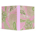 Pink & Green Paisley Binder