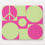 Pink & Green  Peace Dots mousepads