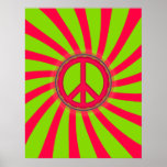 PINK & GREEN PEACE SIGN DESIGN POSTERS