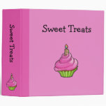 Pink & Green pink Cupcake Vinyl Binders