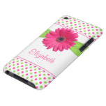 Pink Green Polka Dot Gerber Daisy iPod Touch Case
