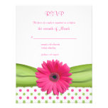 Pink & Green Polka Dots Bat Mitzvah Reply Card Announcements