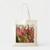 Pink & Green Variegated Tulips DSC0796 Canvas Bags