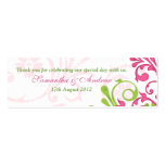 Pink Green White Floral Wedding Favour Tags Business Cards