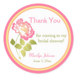Pink, Green, Yellow, Peony Bridal Shower Sticker