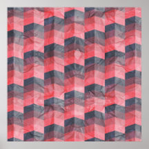 Pink Grey Chevron Pattern Posters