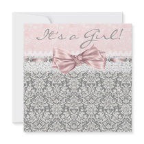 Pink Grey Damask Pink Grey Baby Girl Shower