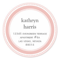 Pink grey medallion modern circle address label