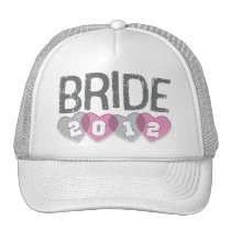 Pink & Grey Vintage Hearts 2012 Bride hats