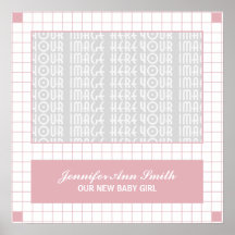 Pink Grid Photo Posters