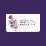 Pink Grunge Butterfly Return Address Avery Label labels