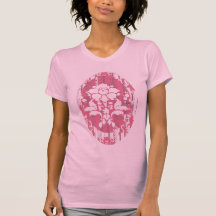 Pink Grunge Flock Ladies Tee Shirts