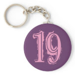 PINK GRUNGE NUMBER 19 KEY CHAIN