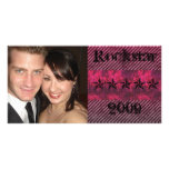 Pink grunge photo card