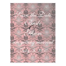Pink Grunge Save the Date Postcard