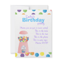 Pink Gumball Machine Invitations
