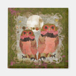 Pink Gypsy Owls Olive Magnet