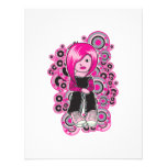 pink hair punk emo girl vector art invites